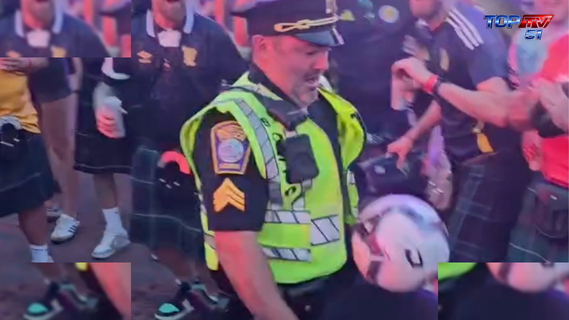 Keepy-up cop wows fans with football skills at World Cup event in Boston